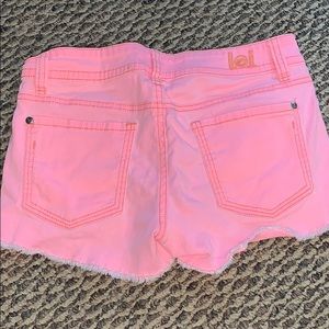 Pink jean shorts